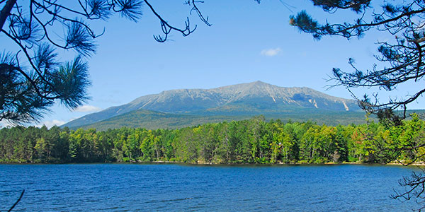 View of Mount Katahdin over Millinocket Lake