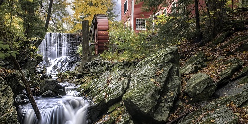 The Old Red Mill in Bridgewater, CT in Fall