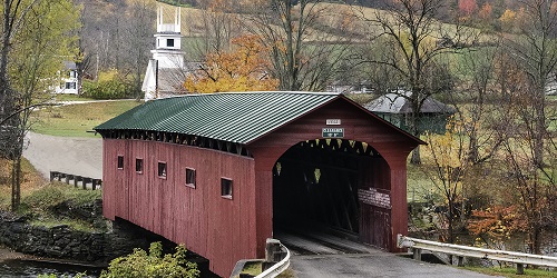 West Arlington VT Covered Bridge in Fall