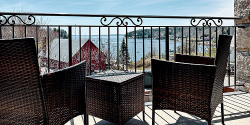 View from Shoreline Suite Balcony - Rockport Harbor Hotel - Rockport, ME