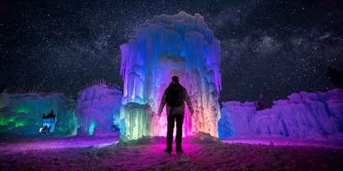 Starry Night at Ice Castles - North Woodstock, NH - Photo Credit Lee Denning